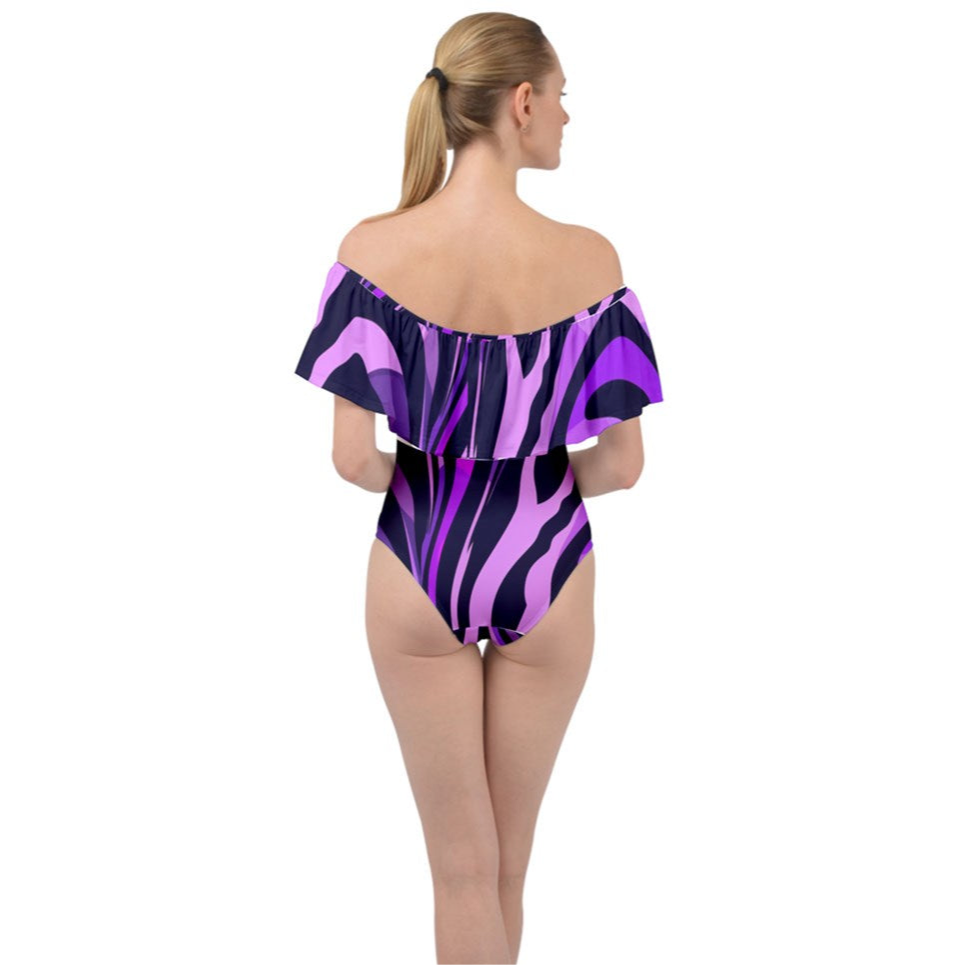 Lavender Safari Off Shoulder Velour Bodysuit