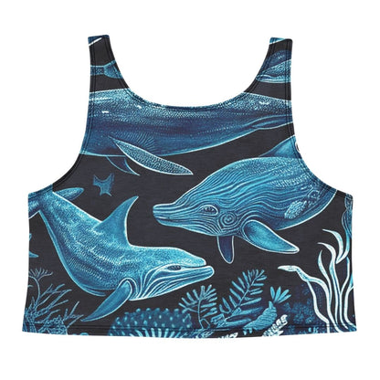 Whales Womens Crop Tank Top - Mila Beachwear