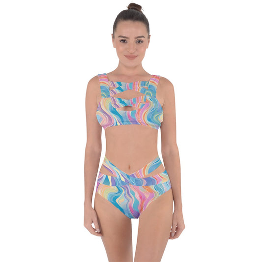 Rainbow Bandaged Up Bikini Set - Mila Beachwear