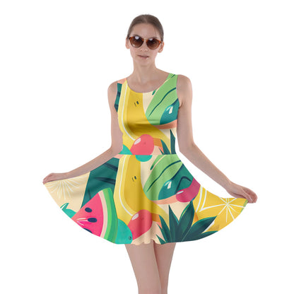 Tropical Fruit Cocktail Skater Dress - Mila Beachwear