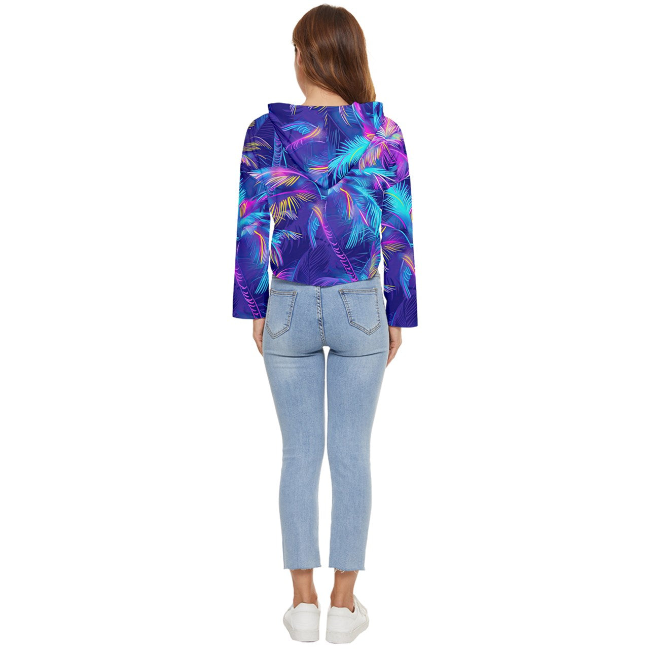 Psychedelic Palms Women's Lightweight Cropped Hoodie