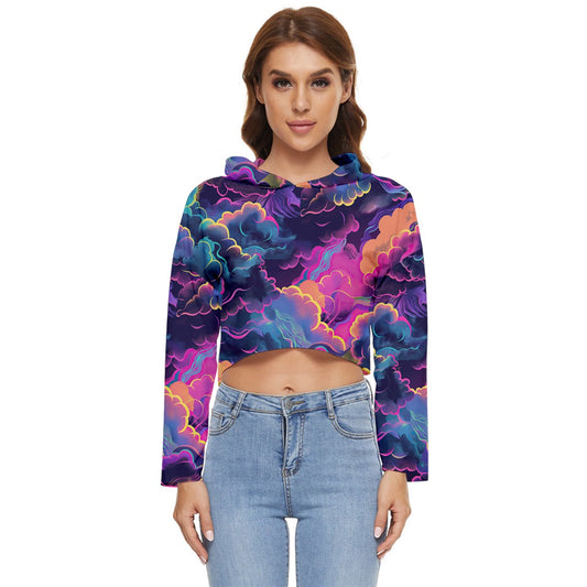 Whimsical Sky Women's Lightweight Cropped Hoodie