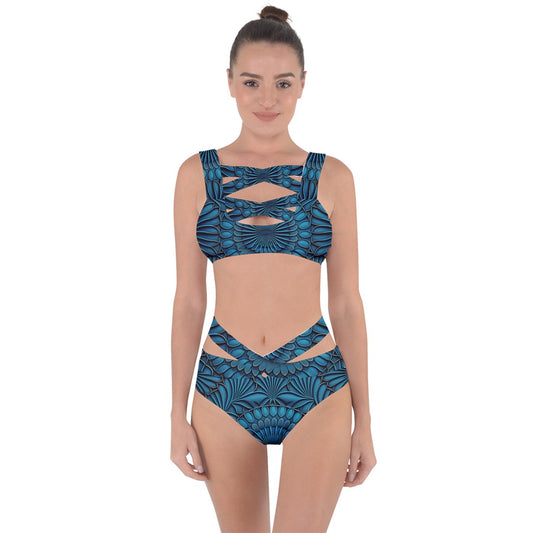 Deep Blue Dive Bandaged Up Bikini Set