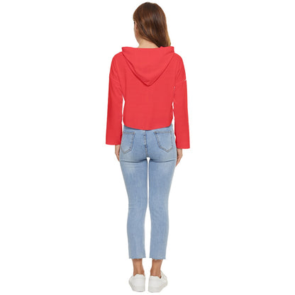 Sunset Flame| Light Red | Women's Lightweight Cropped Hoodie