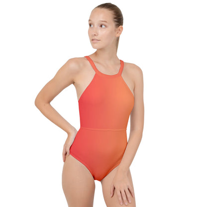 Flame Kissed High Neck One-Piece Swimsuit