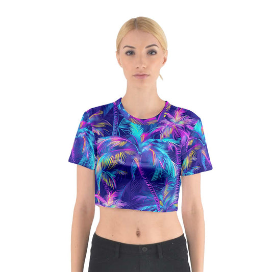 Psychedelic Palms Cotton Crop Top