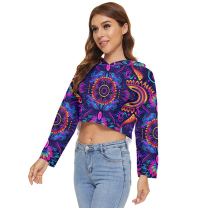 Colorful Neon Women's Lightweight Cropped Hoodie