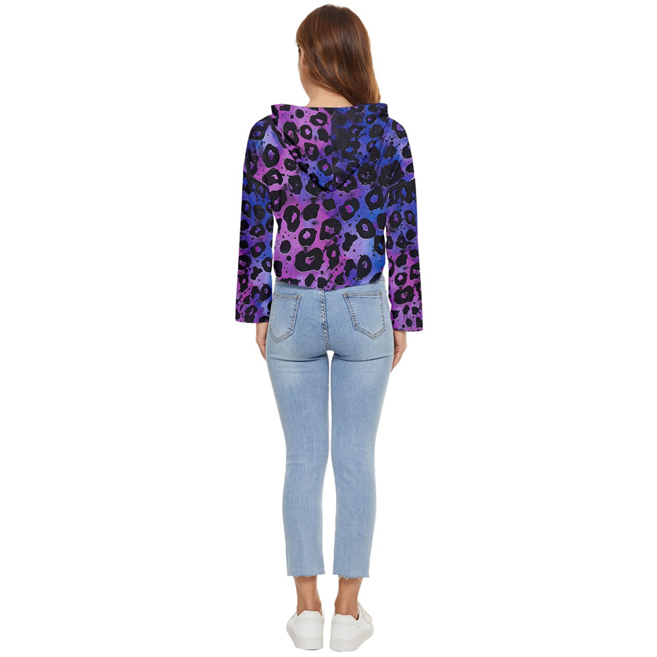 Blue Lagoon Panther Women's Lightweight Cropped Hoodie