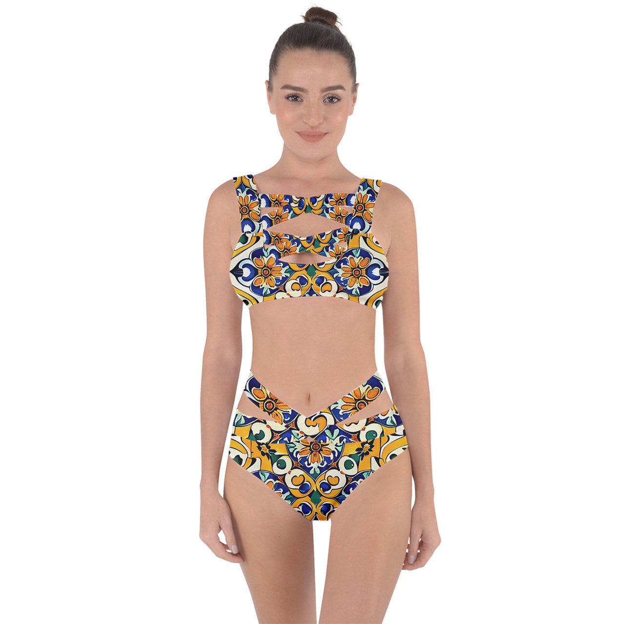 Capri Mediterranean Glow Bandaged Up Bikini Set