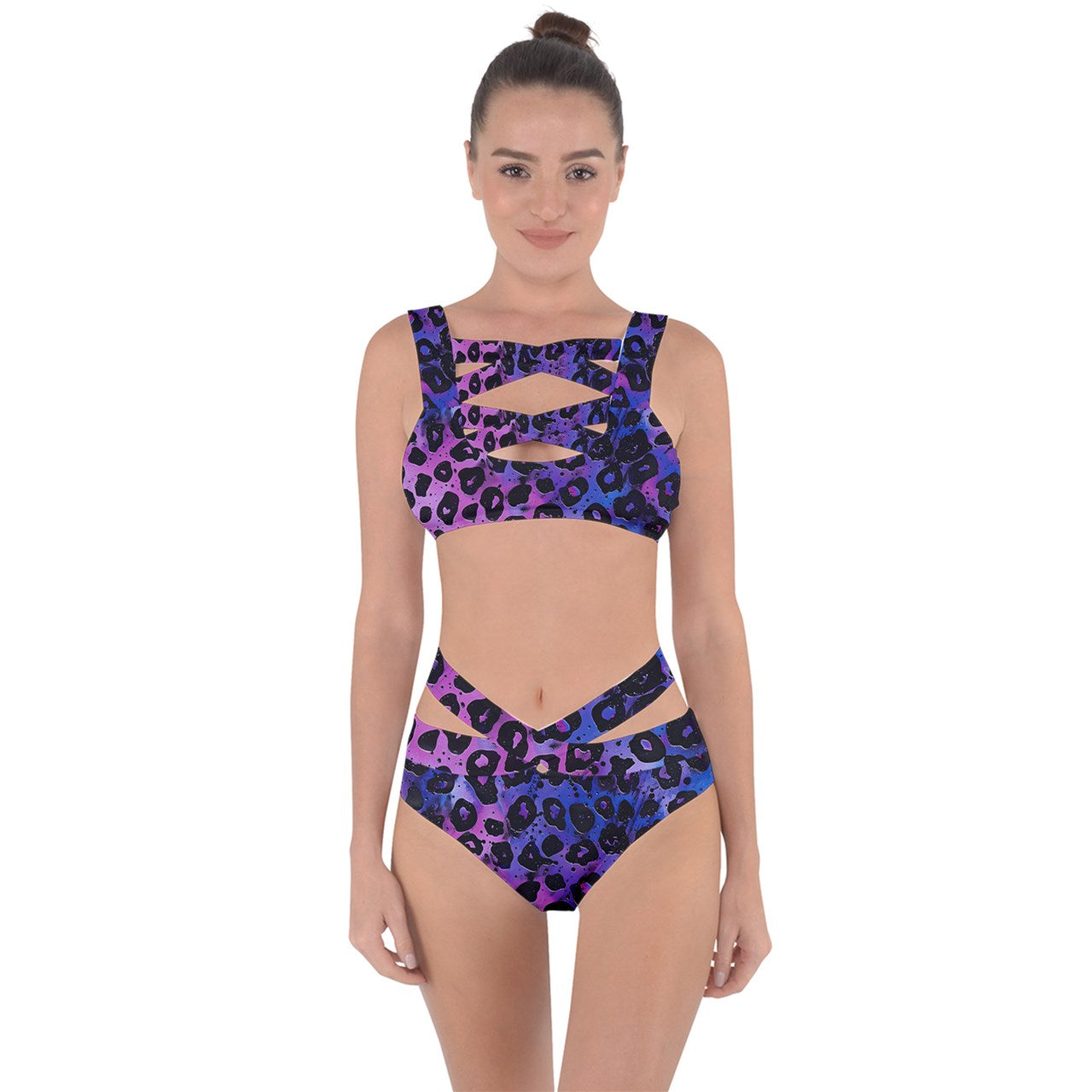 Blue Lagoon Panther Bandaged Up Bikini Set