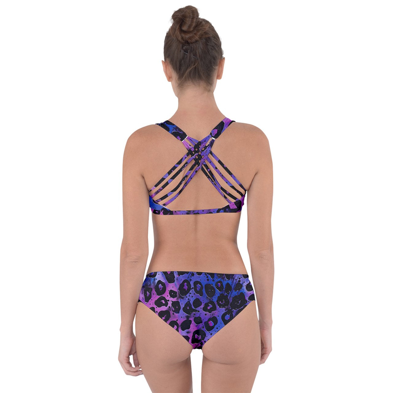 Blue Lagoon Panther Criss Cross Bikini Set
