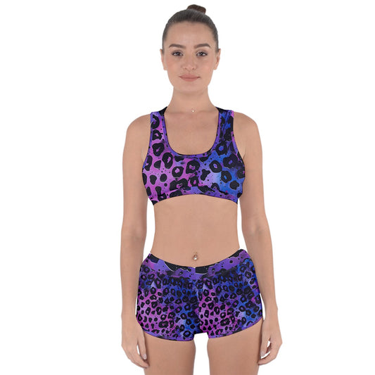 Blue Lagoon Panther Racerback Boyleg Bikini Set