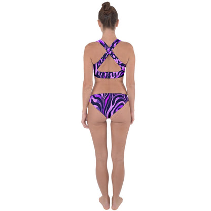 Lavender Safari Cross Back Hipster Bikini Set