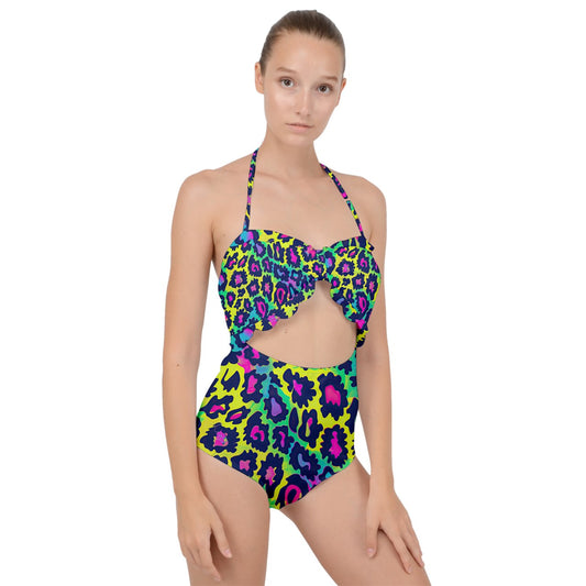 Jungle Dreams Scallop Top Cut Out Swimsuit