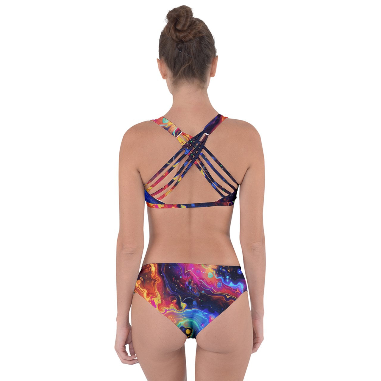 Cosmic Kaleidoscope Criss Cross Bikini Set