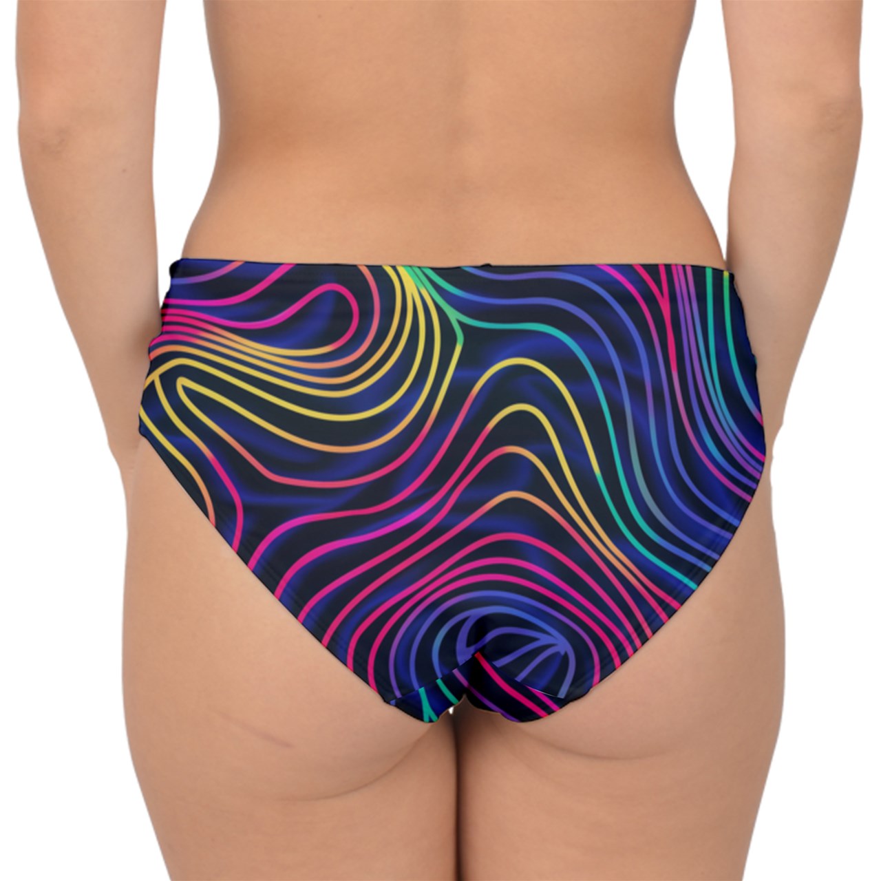 Neon Rainbow Double Strap Halter Bikini Bottoms