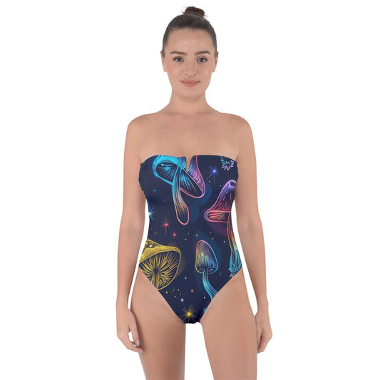 Magic Shrooms Tie Back One Piece Swimsuit