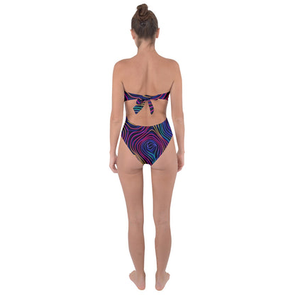 Cosmic Kaleidoscope Tie Back One Piece Swimsuit