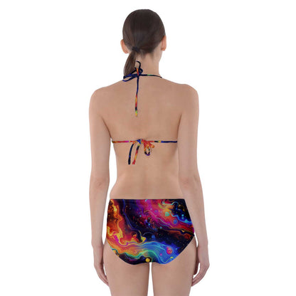 Cosmic Kaleidoscope Cut-Out One Piece Swimsuit