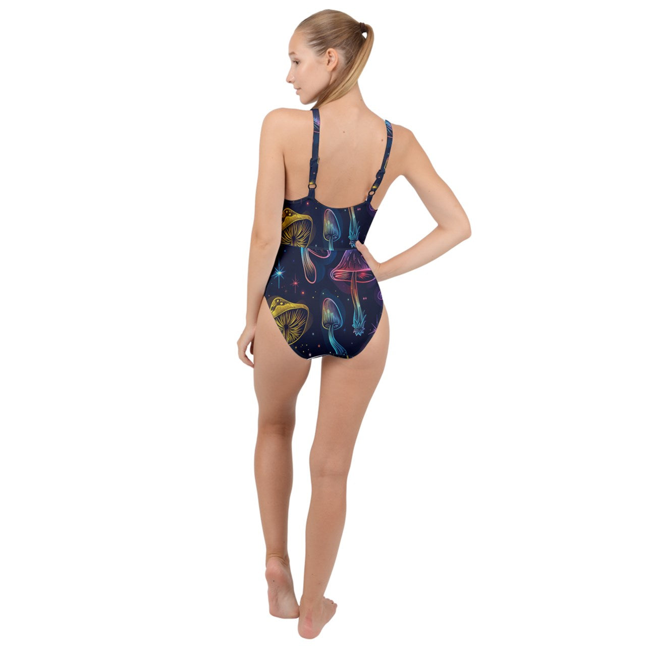 Magic Shrooms High Neck One Piece Swimsuit