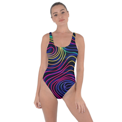 Neon Rainbow Sexy Back Swimsuit
