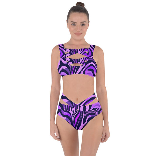 Lavender Safari Bandaged Up Bikini Set