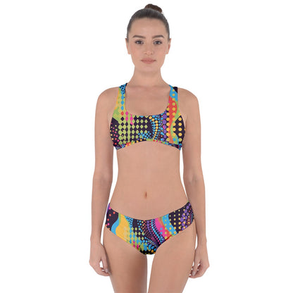 Neon Polka Criss Cross Bikini Set