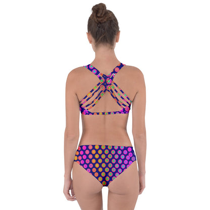 Electric Dots Criss Cross Bikini Set