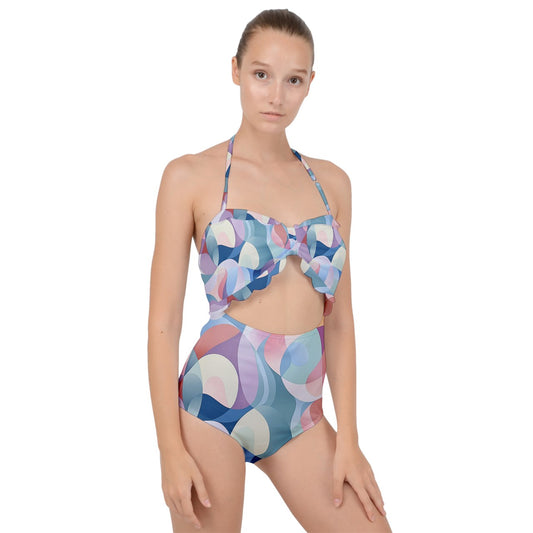 Soft Sorbet Scallop Top Cut Out Swimsuit
