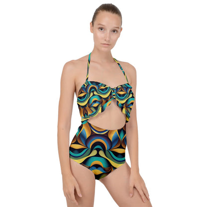 Sea Fantasy Scallop Top Cut Out Swimsuit