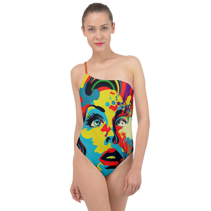 Pop Art Classic One Shoulder Swimsuit