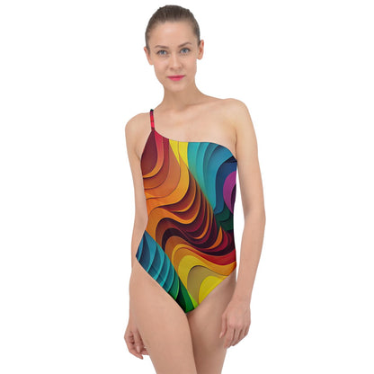 Rainbow Dreamland Classic One Shoulder Swimsuit