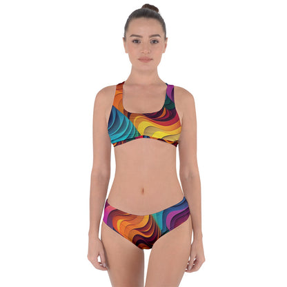 Rainbow Dreamland Criss Cross Bikini Set