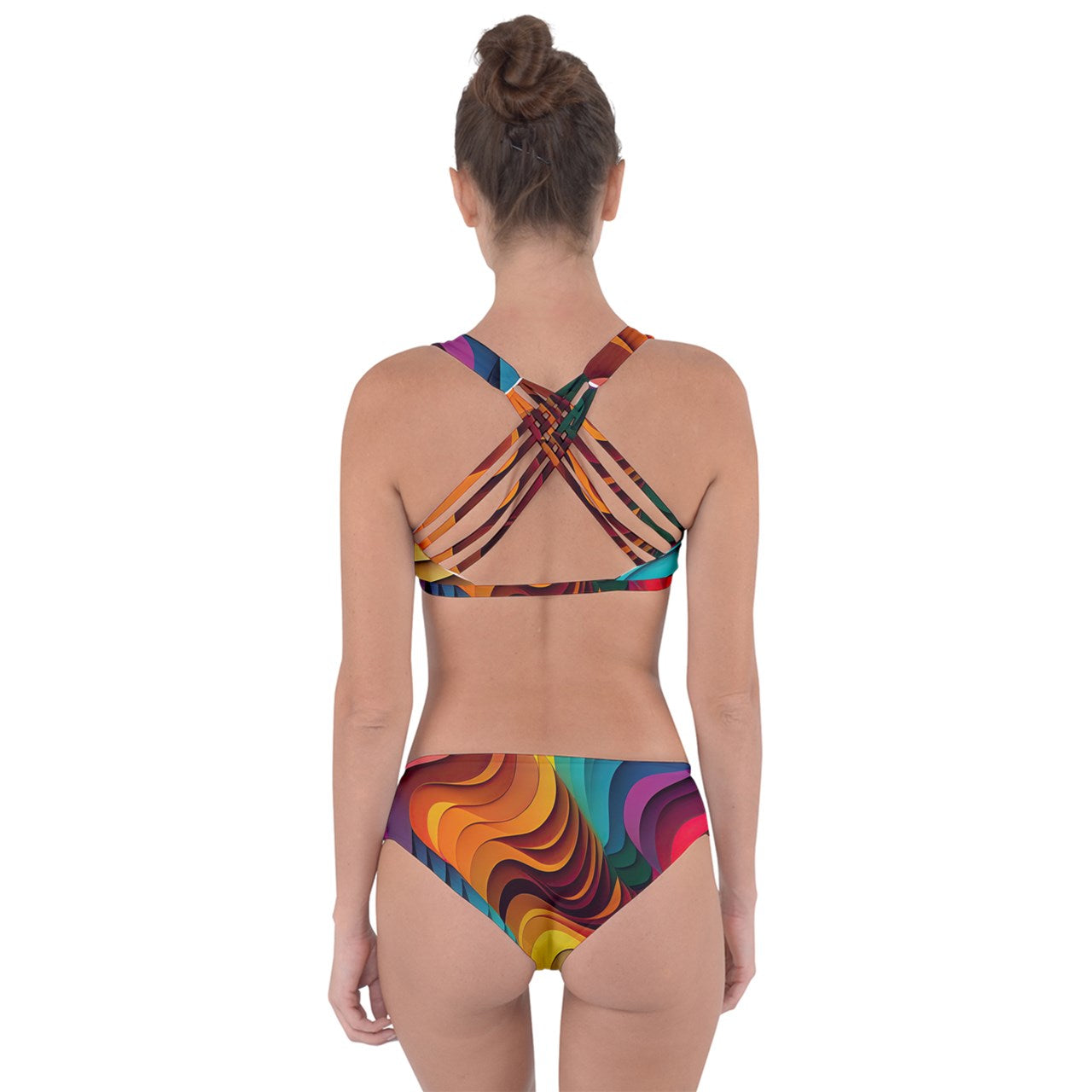 Rainbow Dreamland Criss Cross Bikini Set