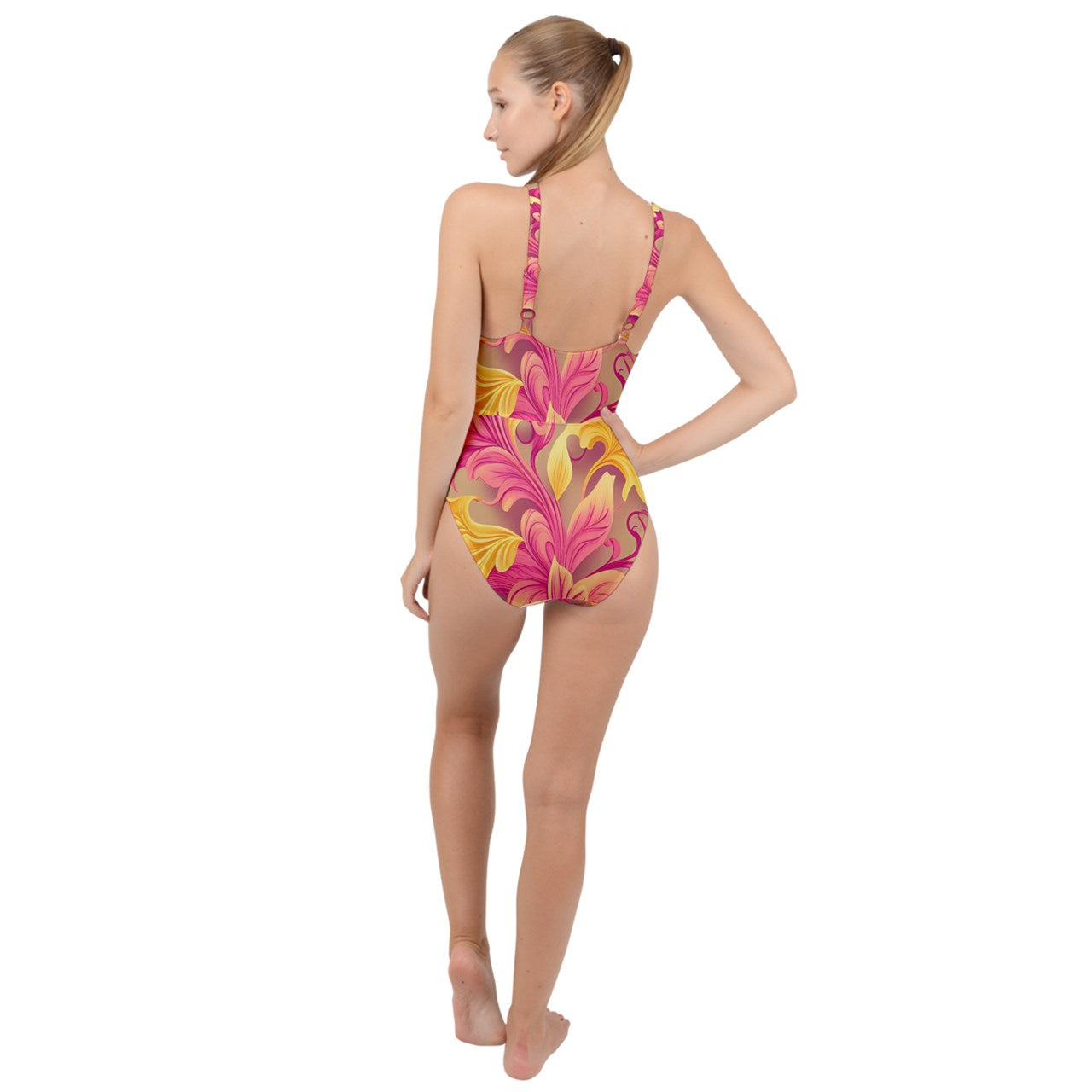 Summer Vibes High Neck One Piece Swimsuit