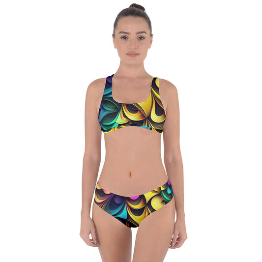 Exotic Mosaic Criss Cross Bikini Set