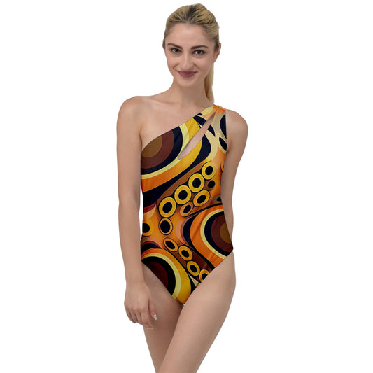 Abstract Sunset To One Side Swimsuit
