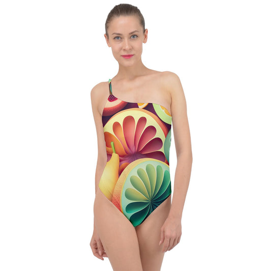 Tropical Salad Classic One Shoulder Swimsuit
