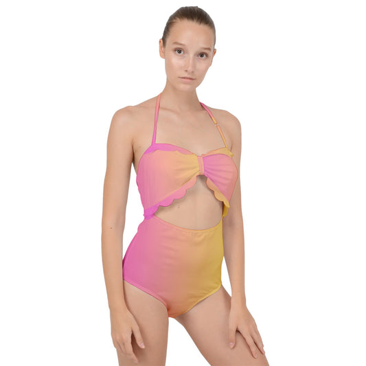 Sunkissed Sorbet Scallop Top Cut Out Swimsuit