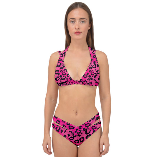 Pink Panther Double Strap Halter Bikini Set