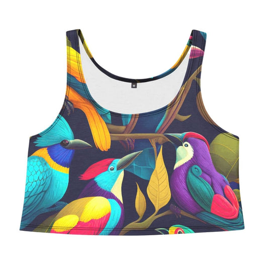 Pura Vida Parrots  Womens Crop Tank Top - Mila Beachwear