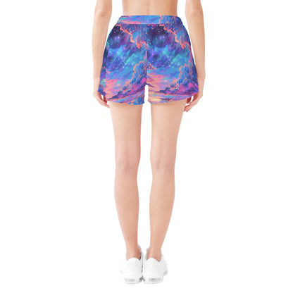In the Clouds Womens All Over Print Casual Beach Shorts - Mila Beachwear