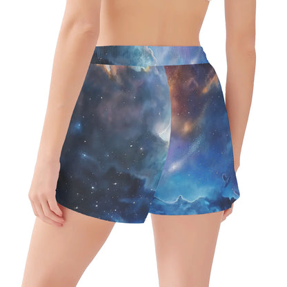Galaxy Womens All Over Print Casual Beach Shorts - Mila Beachwear