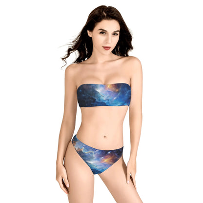 Galaxy Womens Two Piece Bandeau Strapless Bikinis Swimsuit - Mila Beachwear