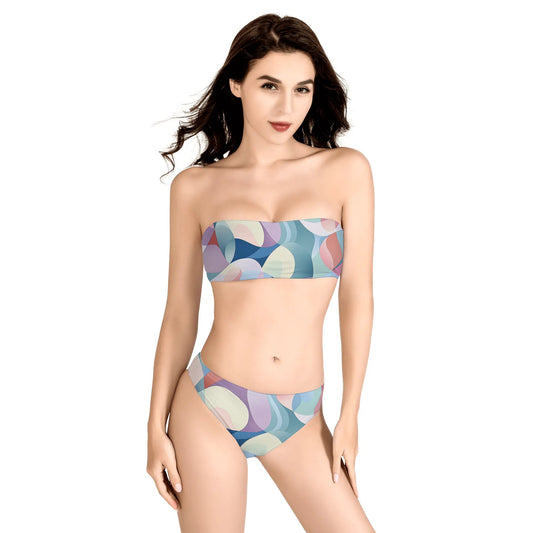 Soft Sorbet Womens Two Piece Bandeau Strapless Bikinis Swimsuit - Mila Beachwear