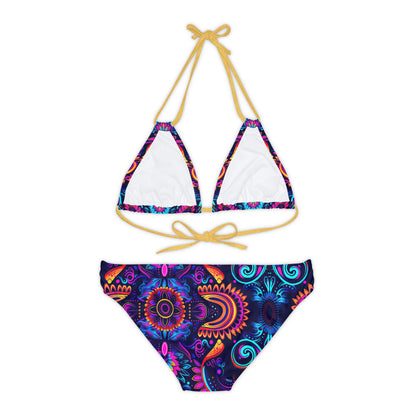 Colorful Neon Strappy Bikini Set - Mila Beachwear
