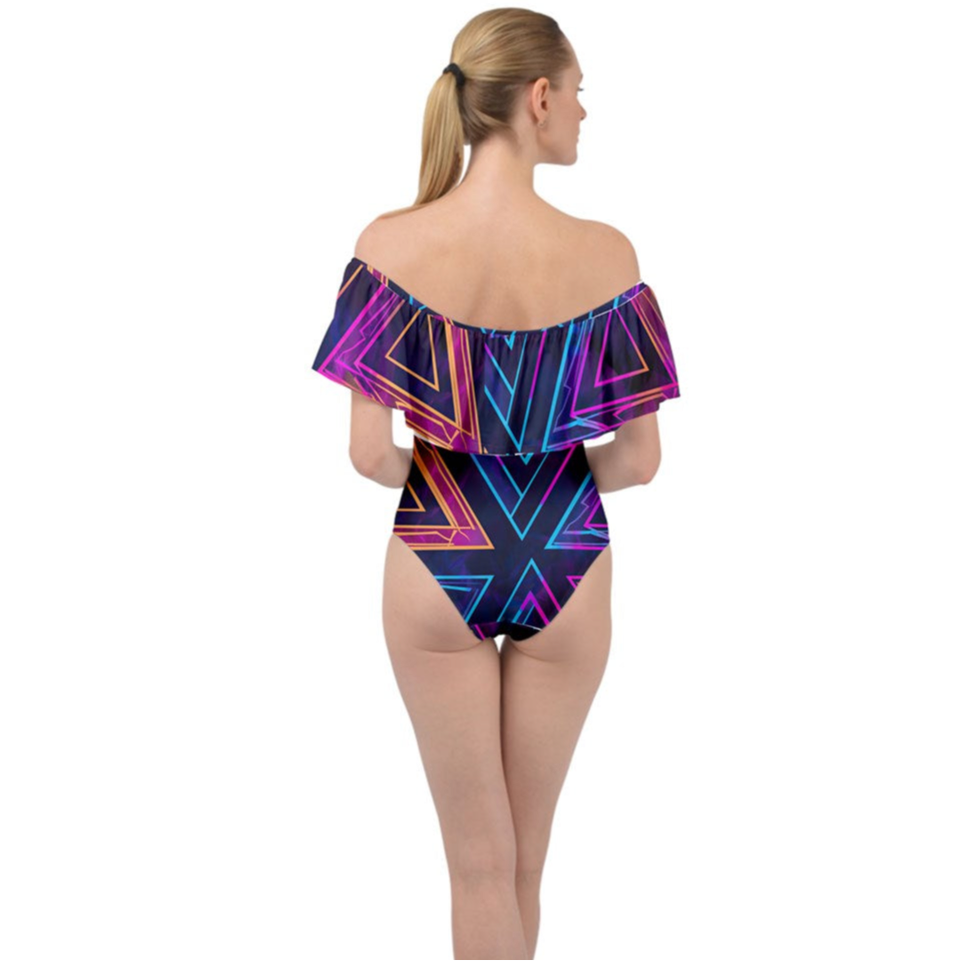 Triangular Prism Shoulder Velour Bodysuit