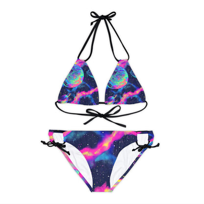 Neon Cosmic Odyssey Strappy Bikini Set - Mila Beachwear