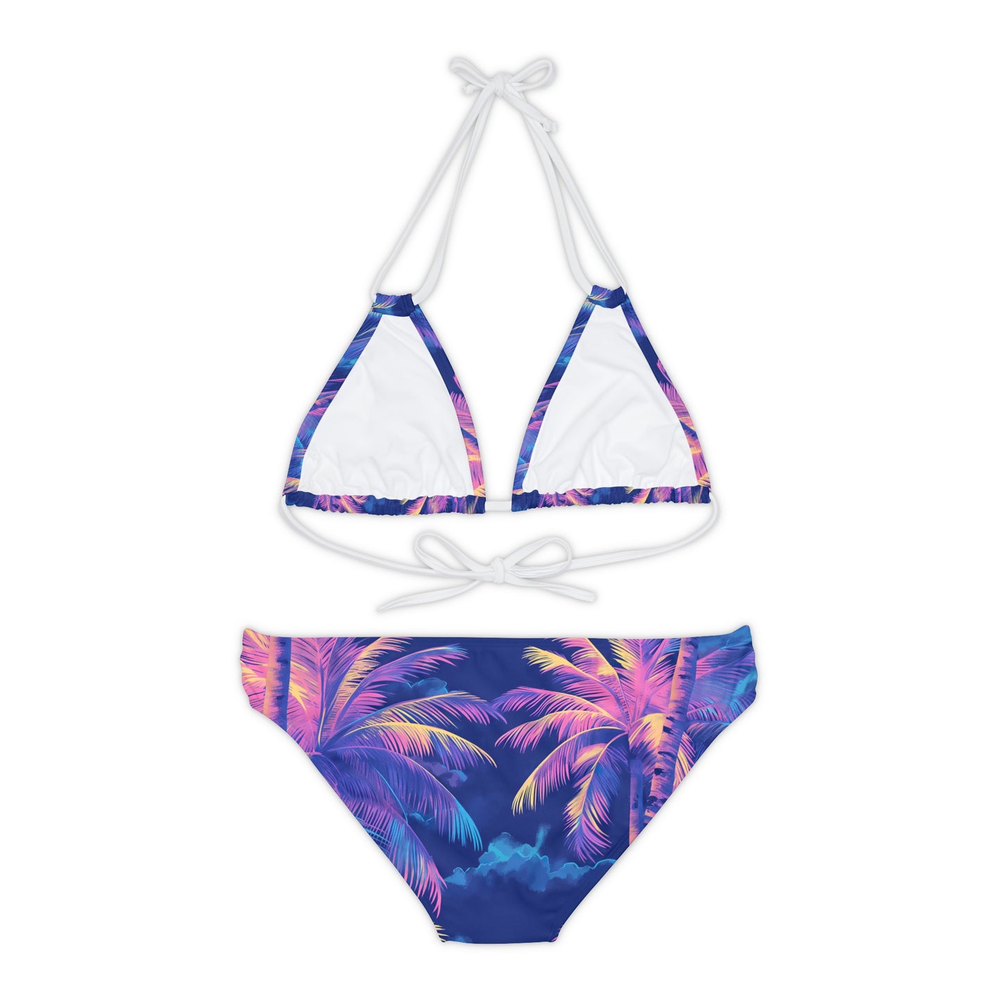Vaporwave Palms Strappy Bikini Set - Mila Beachwear