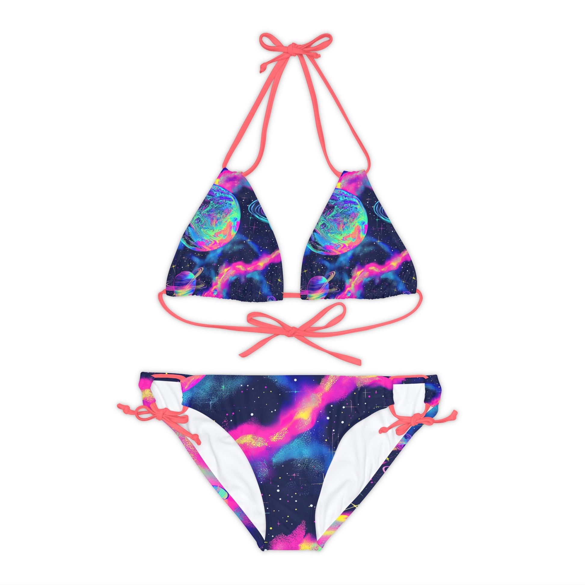Neon Cosmic Odyssey Strappy Bikini Set - Mila Beachwear